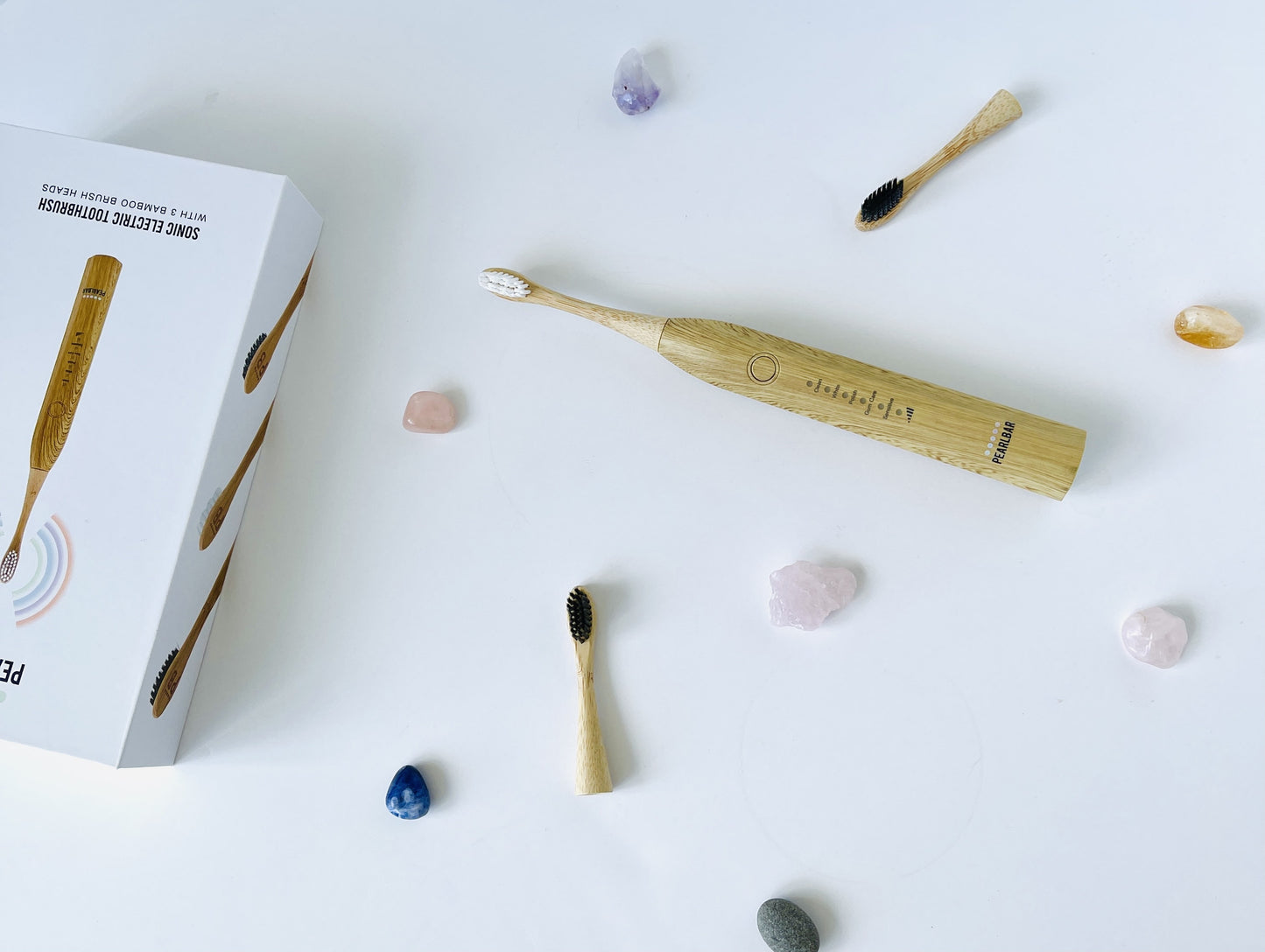 PearlBar Sonic Electric Toothbrush & 3 Bamboo Brush Heads