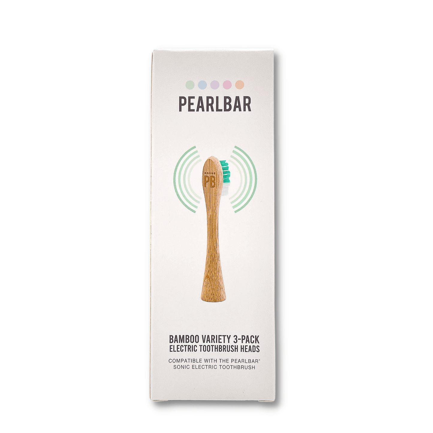 PearlBar Sonic Electric Toothbrush Bamboo Heads Variety 3 pack Biodegradable Charcoal Eco-Friendly