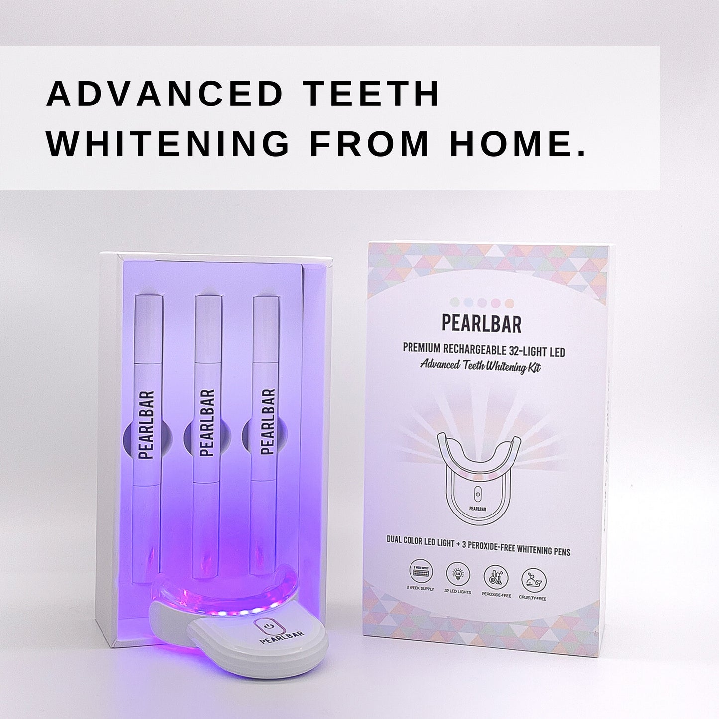 PearlBar Premium LED At-Home Teeth Whitening kit for advanced teeth whitening results from home
