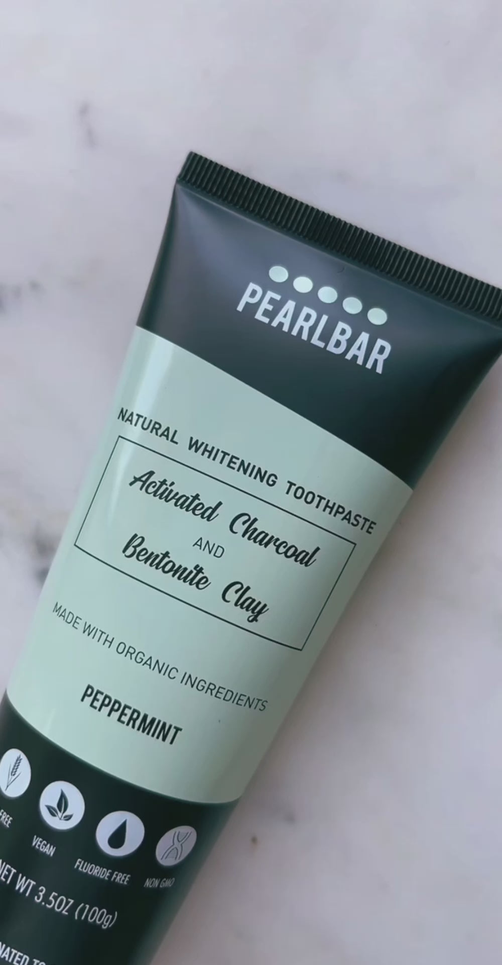 
                  
                    Load and play video in Gallery viewer, PearlBar Charcoal &amp;amp; Bentonite Clay Natural Whitening Toothpaste
                  
                